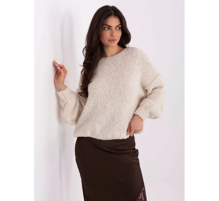 Sweter IT SW model 21766156 jasny beżowy - FPrice Sweter IT SW model 21766156 jasny beżowy - FPrice