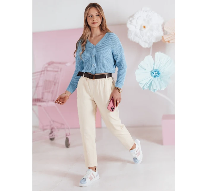 Dámské volnočasové kalhoty s páskem SOFELIA světle žluté FashionStreet UY2507