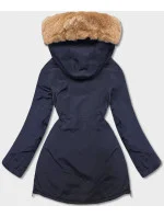 Tmavě modrá dámská zimní bunda parka (CAN-588) Tmavě modrá dámská zimní bunda parka (CAN-588)