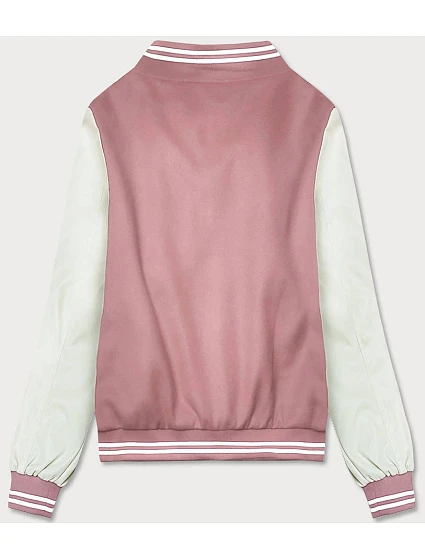 Růžová dámská bunda typu bomber model 18141022 - J.STYLE Růžová dámská bunda typu bomber model 18141022 - J.STYLE