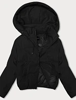 Dámská krátká přechodná bunda s odepínací kapucí J Style černá (16M9088-392)
