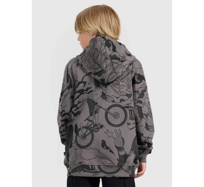 Chlapecká nepruhovaná mikina s kapucí 4F 4FJRAW25TSWSM2343-90A Chlapecká nepruhovaná mikina s kapucí 4F 4FJRAW25TSWSM2343-90A