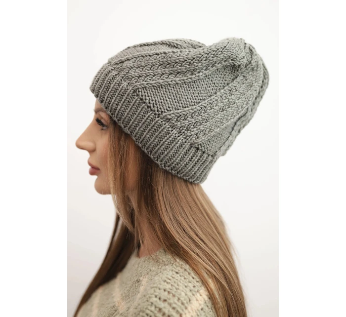 Dámská zimní čepice s vlnou tmavě šedá Dámská zimní čepice s vlnou tmavě šedá