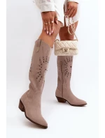 Semišové Lodičky s na Nízkém Podpatku Bežové model 21646141 - Zazoo