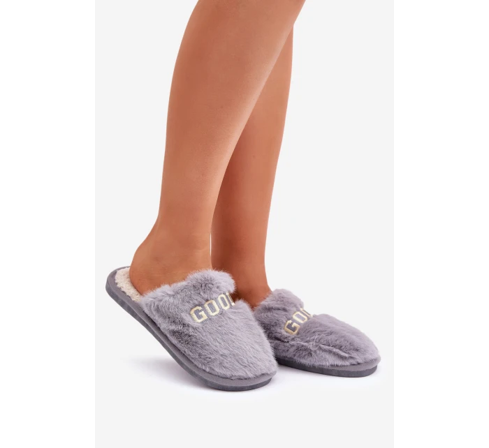 Dámské Pantofle S Kožíškem A Šedé model 21681746 - Boto Dámské Pantofle S Kožíškem A Šedé model 21681746 - Boto