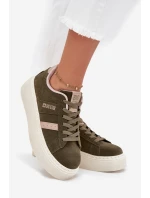 Dámské Tenisky Na Platformě Big Star SS274349 Zelené Dámské Tenisky Na Platformě Big Star SS274349 Zelené