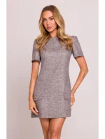 M855 Mini šaty áčkového střihu - grafitové