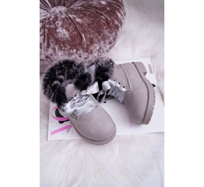 Dětské Kotníkové Boty Zateplené Šedé Tesoro Dětské Kotníkové Boty Zateplené Šedé Tesoro