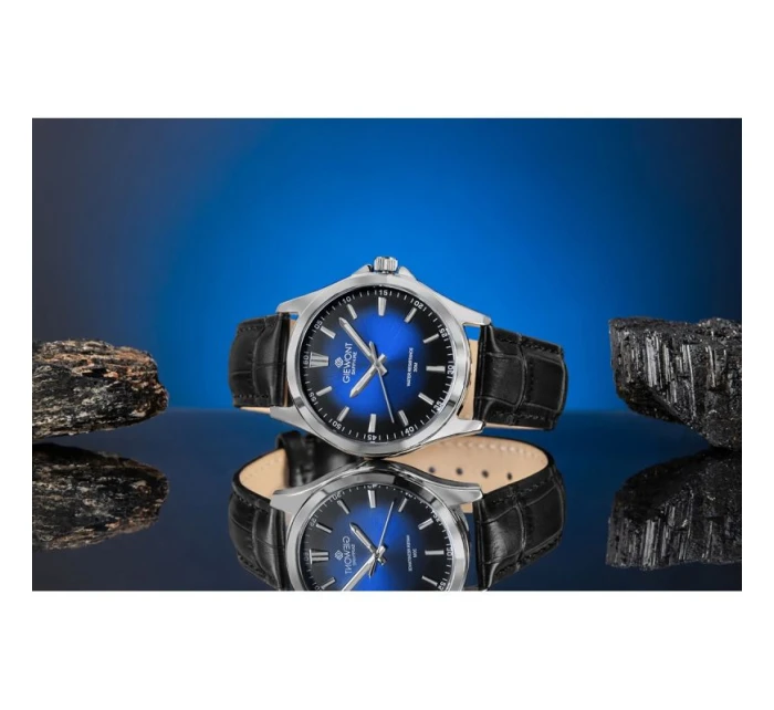 Pánské safírové černo-modré hodinky Giewont Elegance GW5160-A6