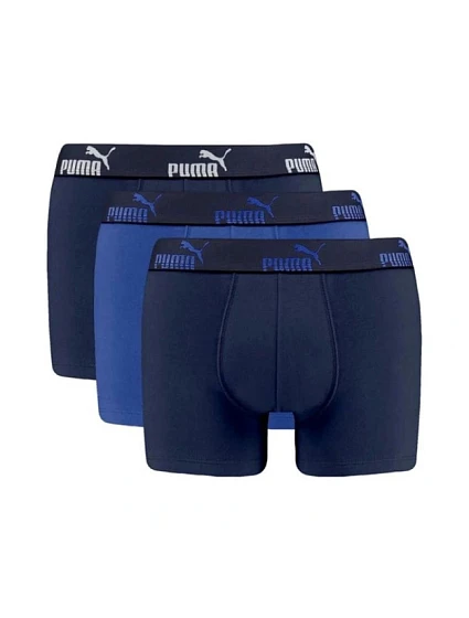 Puma boxerky, pánské spodky Boxershorts, balení po 3 kusech, modré, tmavě modré Puma boxerky, pánské spodky Boxershorts, balení po 3 kusech, modré, tmavě modré