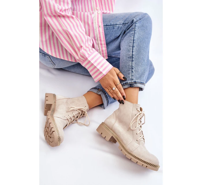Flat Boots Lewski Shoes model 21607535 Světle béžová - Boto