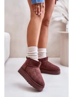 Dámské Sněhule Na Platformě Zateplené Kožíškem Tmavě Hnědé model 21672069 - Boto Dámské Sněhule Na Platformě Zateplené Kožíškem Tmavě Hnědé model 21672069 - Boto