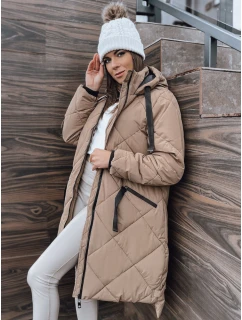 Dámská zimní bunda oversize MELODY s kapucí béžová FashionStreet TY3990