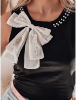 Dámské tričko bez ramínek s mašlí PERBOW černé Dstreet RY2733