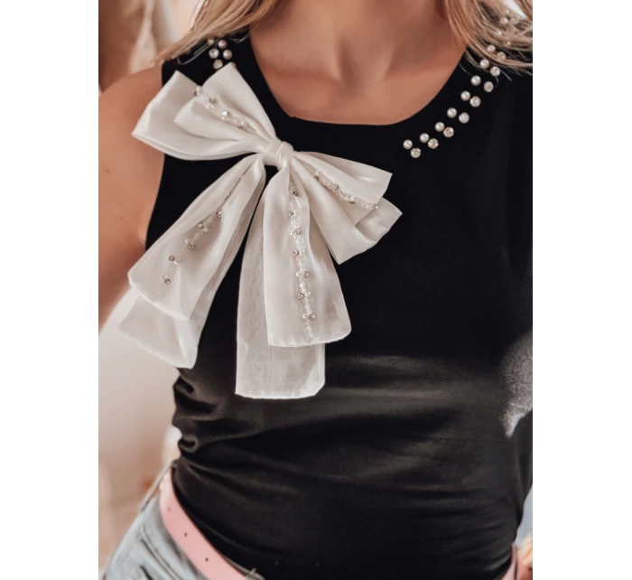 Dámské tričko bez ramínek s mašlí PERBOW černé Dstreet RY2733