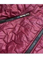 Dámská prošívaná bunda v bordó barvě (BR0121)