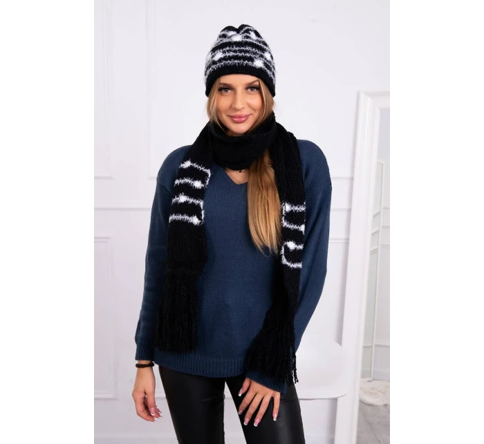 Dámská souprava se šátkem Anika K304 černá Dámská souprava se šátkem Anika K304 černá