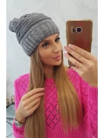 Dámská čepice tmavě šedá model 18751811 - K-Fashion Dámská čepice tmavě šedá model 18751811 - K-Fashion