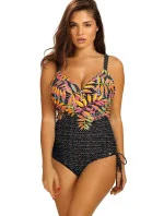 Dámské jednodílné plavky Palermo 7 S1134PA 7-3 černé s listy - Self