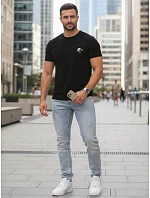 Pánské bavlněné tričko s potiskem orla černé FashionStreet NX0148R