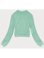 Tenká krátká dámská tepláková mikina v mátové barvě model 20086906 - J.STYLE