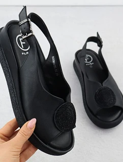 Černé dámské sandály  na se zirkony model 22134912 - FILIPPO