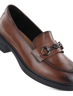 Dámské kožené polobotky lords hnědé Vinceza 39991