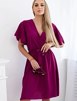 Šaty s vrstveným výstřihem švestka