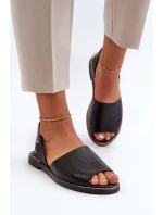 kožené sandály Černé Alivia