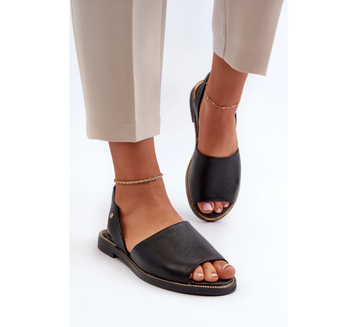 kožené sandály Černé Alivia