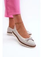Dámské Letní Baletky Z Kůže  Bílé model 21661326 - Maciejka