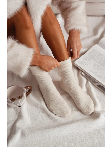 Dámské vlněné ponožky model 21713041 Ecru - Milena