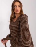 Sukienka LK SK model 21757226 camelowy - FPrice Sukienka LK SK model 21757226 camelowy - FPrice