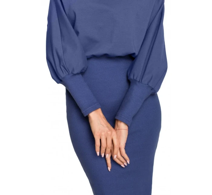 M690 Kombinované pletené šaty - černé M690 Kombinované pletené šaty - černé