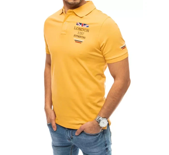 FashionStreet žlutá vyšívaná polokošile PX0435 FashionStreet žlutá vyšívaná polokošile PX0435