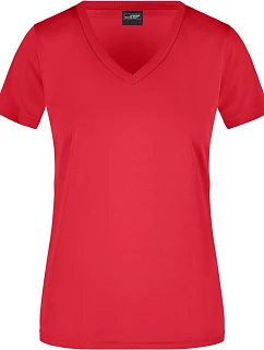 JN Dámské sportovní tričko s výstřihem do V 02.0 red model 22489184 - Daiber