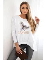 Dámská halenka s model 21138050 a nápisem Canyon bílý - K-Fashion
