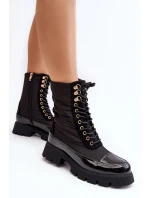 Zateplené pracovní boty na plochém podpatku Černé model 21633334 - Boto Zateplené pracovní boty na plochém podpatku Černé model 21633334 - Boto