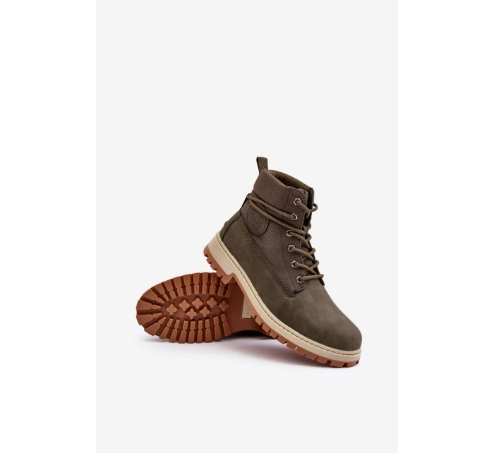 Pánské Trapery Memory Foam Botky Big Star KK174205 Khaki