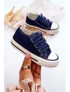 Dětské tenisky na suchý zip námořnická modrá Bernie