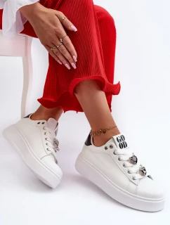 Dámské Tenisky na platformě se srdíčkovými špendlíky, bílá Azamia