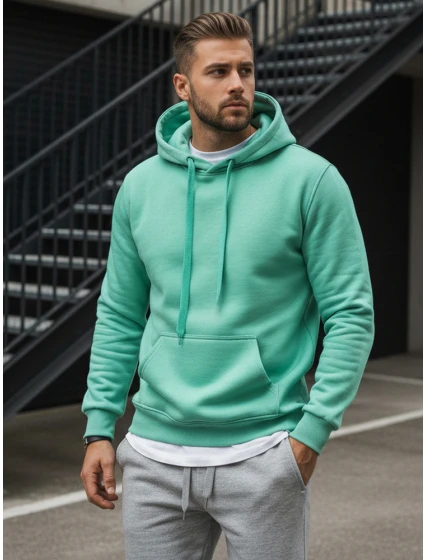 Pánská mikina s kapucí mint FashionStreet BX4946