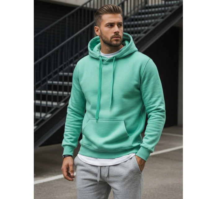 Pánská mikina s kapucí mint FashionStreet BX4946