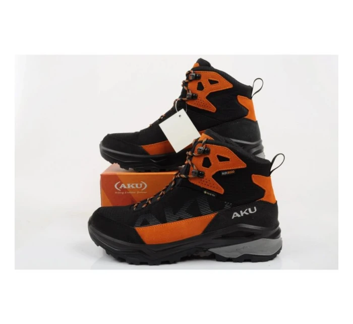 pánská trekingová sportovní obuv model 21917868 Goretex kožená černá oranžová - Aku