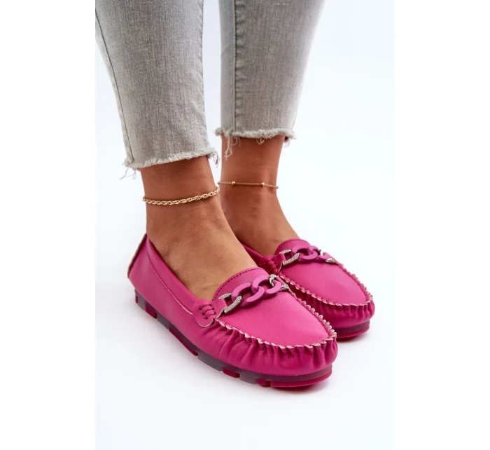 Semišové pohodlné mokasíny Fuchsia model 21655739 - S.Barski