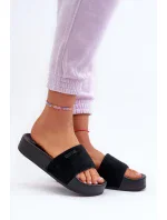 Dámské semišové pantofle na platformě Big Star Černá Dámské semišové pantofle na platformě Big Star Černá