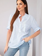 Dámská košilová halenka 39615 modrá - Kesi