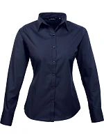 PR 300 Popelínová halenka s dlouhým rukávem model 22480104 navy - Premier PR 300 Popelínová halenka s dlouhým rukávem model 22480104 navy - Premier