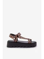 Zdobené Sandály Na Platformě Leopardí Hnědé model 21684515 - Boto Zdobené Sandály Na Platformě Leopardí Hnědé model 21684515 - Boto