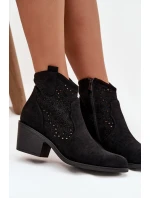 Dámské otevřené kotníkové boty na podpatku Černé model 21713481 Černé - S.Barski